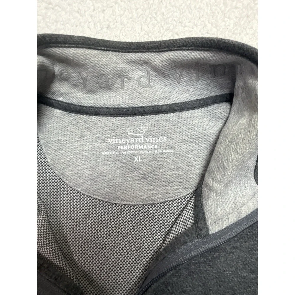 Vineyard Vines Pima‎ Cotton Quarter Zip Pullover Mens XL Charcoal Gray